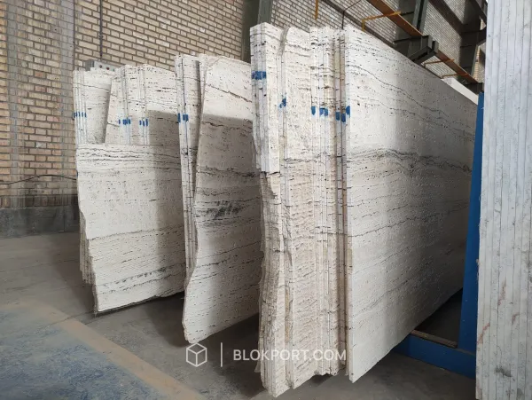Iran White Leathered Travertine